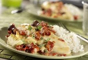 Chicken with Sun Dried Tomato and Artichoke Sauce