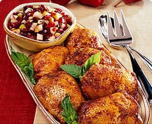 Roasted Chicken Thighs with Fall Fruit Salsa