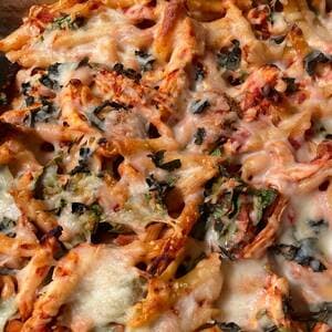 One-Pot Basil Chicken Baked Ziti