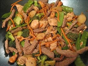 Spicy Beef, Broccoli and Snow Pea Stir Fry