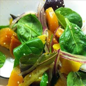 Greens & Beets with Orange Poppy Seed Dressing