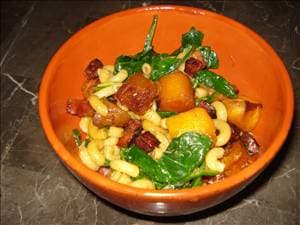 Macaroni with Squash, Spinach & Ham