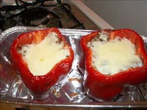 Turkey and Cheese Stuffed Pepper