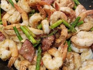 Shrimp & Asparagus with Bacon & Parmesan