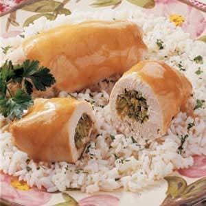 Chicken Stuffed with Broccoli Rice Au Gratin
