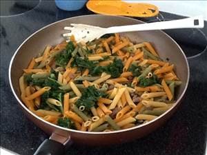 Tricolor Penne with Sausage & Kale