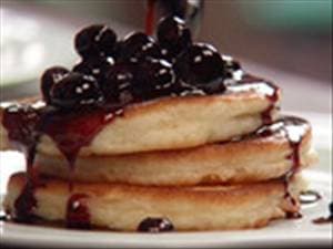 Blueberry Pancakes with Syrup